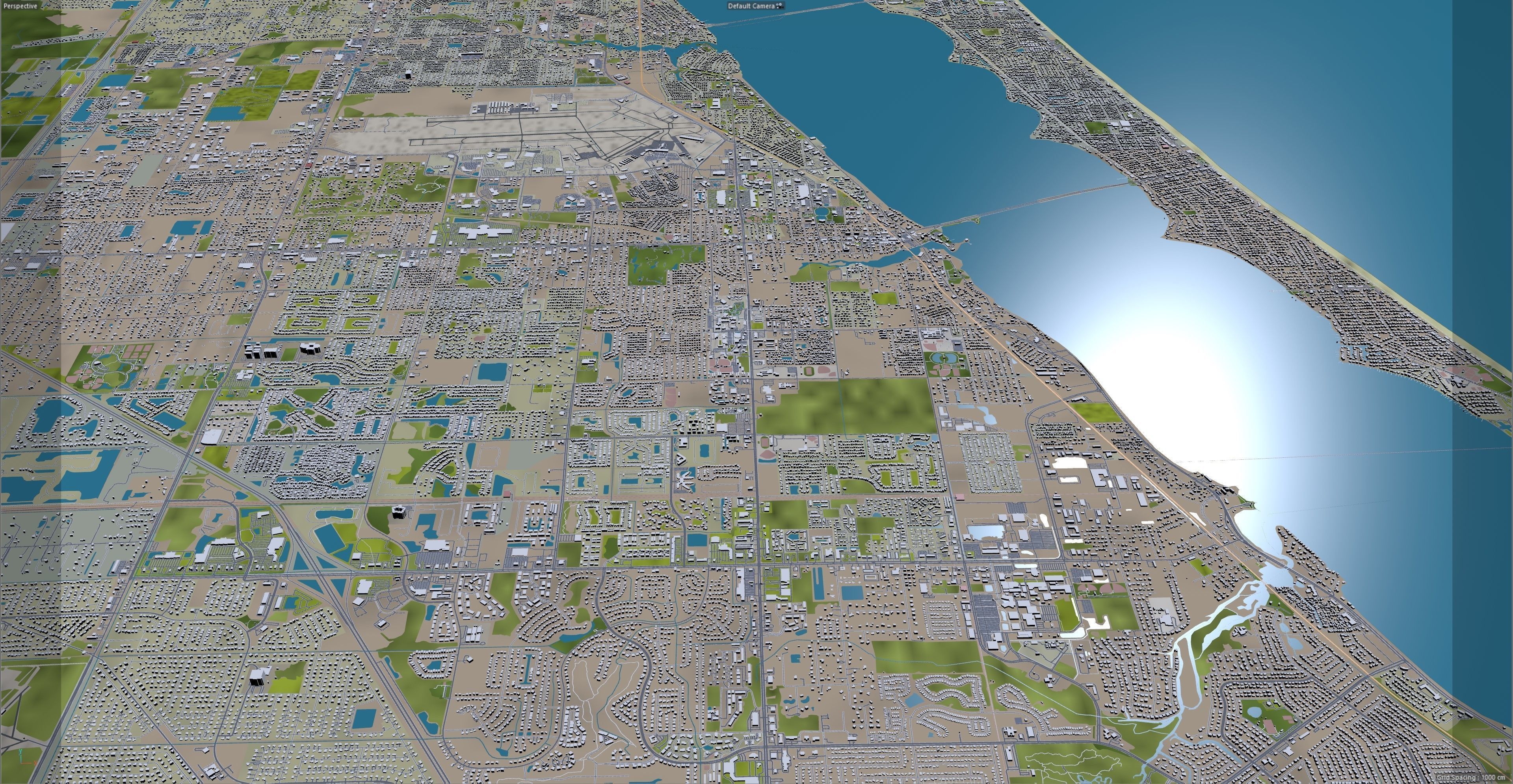 Melbourne Florida USA 40km Low-poly 3D model_15