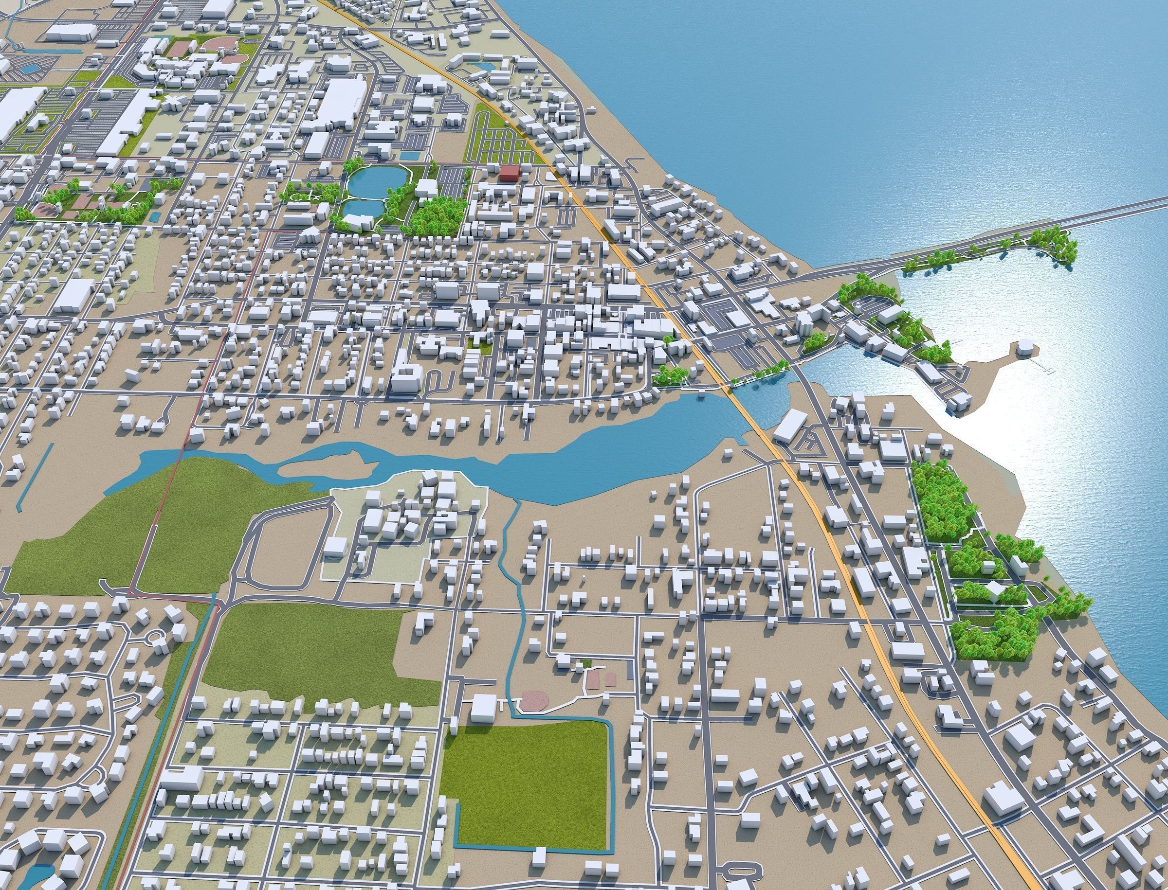 Melbourne Florida USA 40km Low-poly 3D model_20