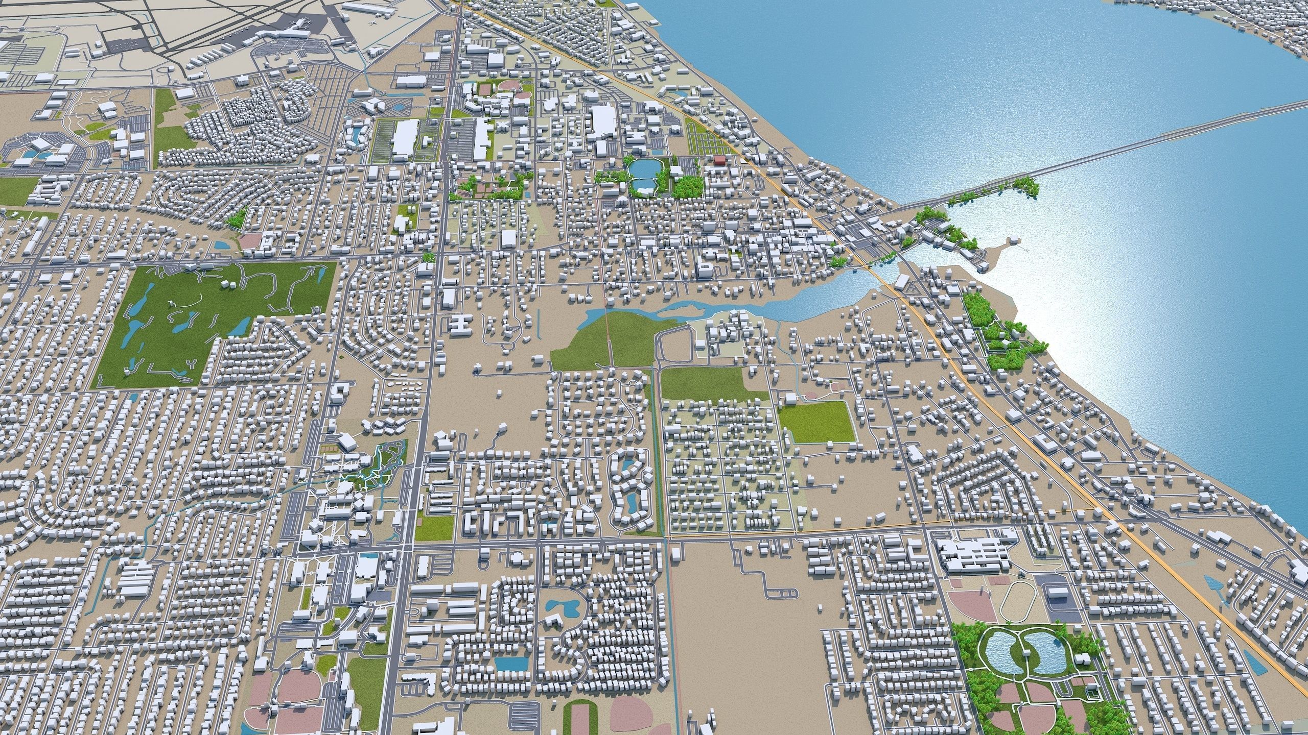Melbourne Florida USA 40km Low-poly 3D model_2