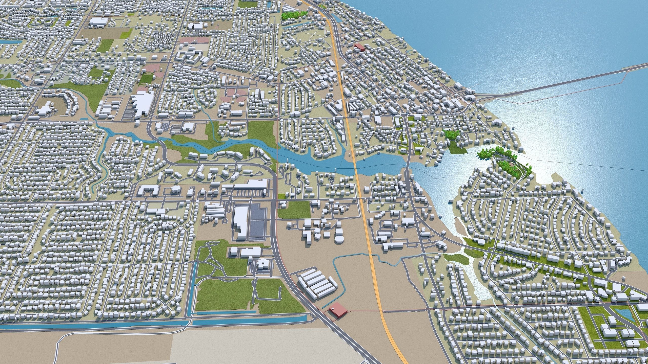 Melbourne Florida USA 40km Low-poly 3D model_4