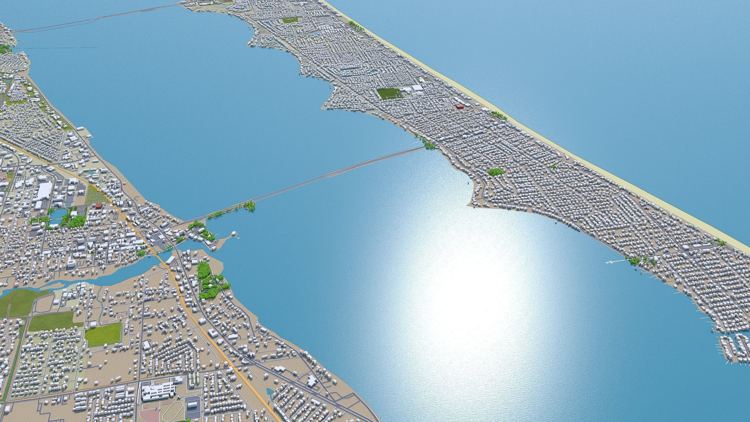Melbourne Florida USA 40km Low-poly 3D model_11