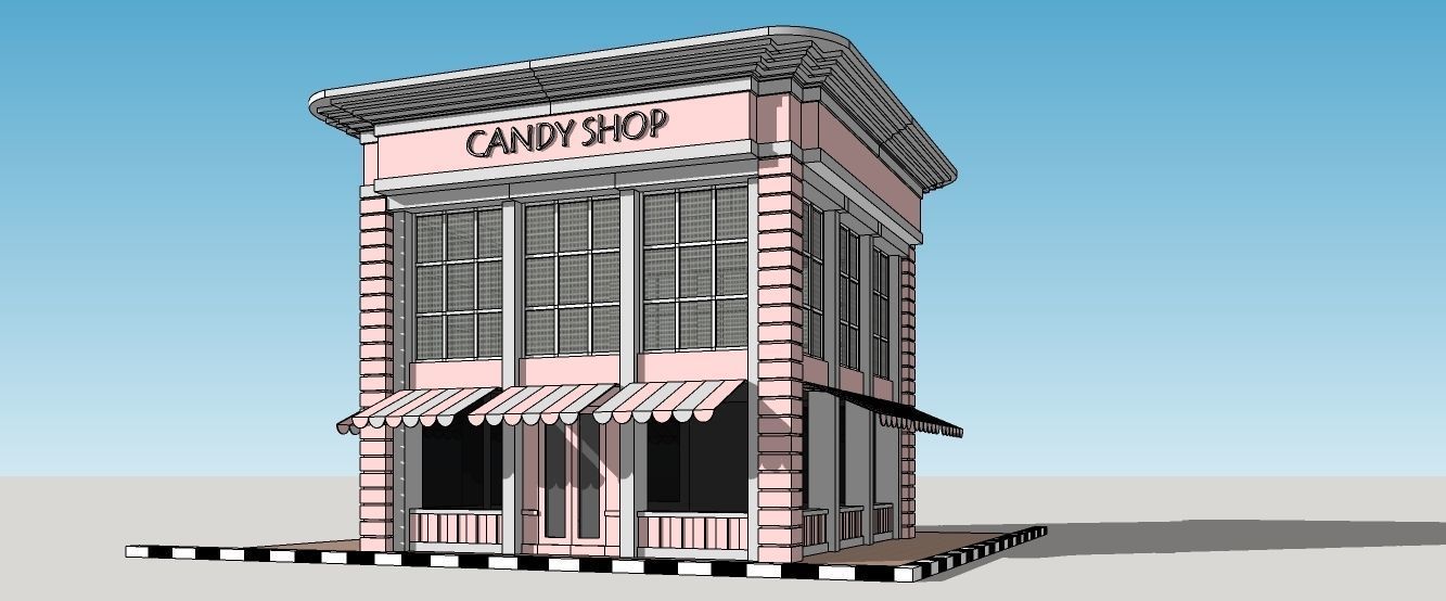 Candy Shop Low-poly 3D model_8