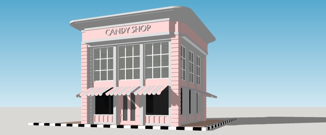 Candy Shop Low-poly 3D model_5
