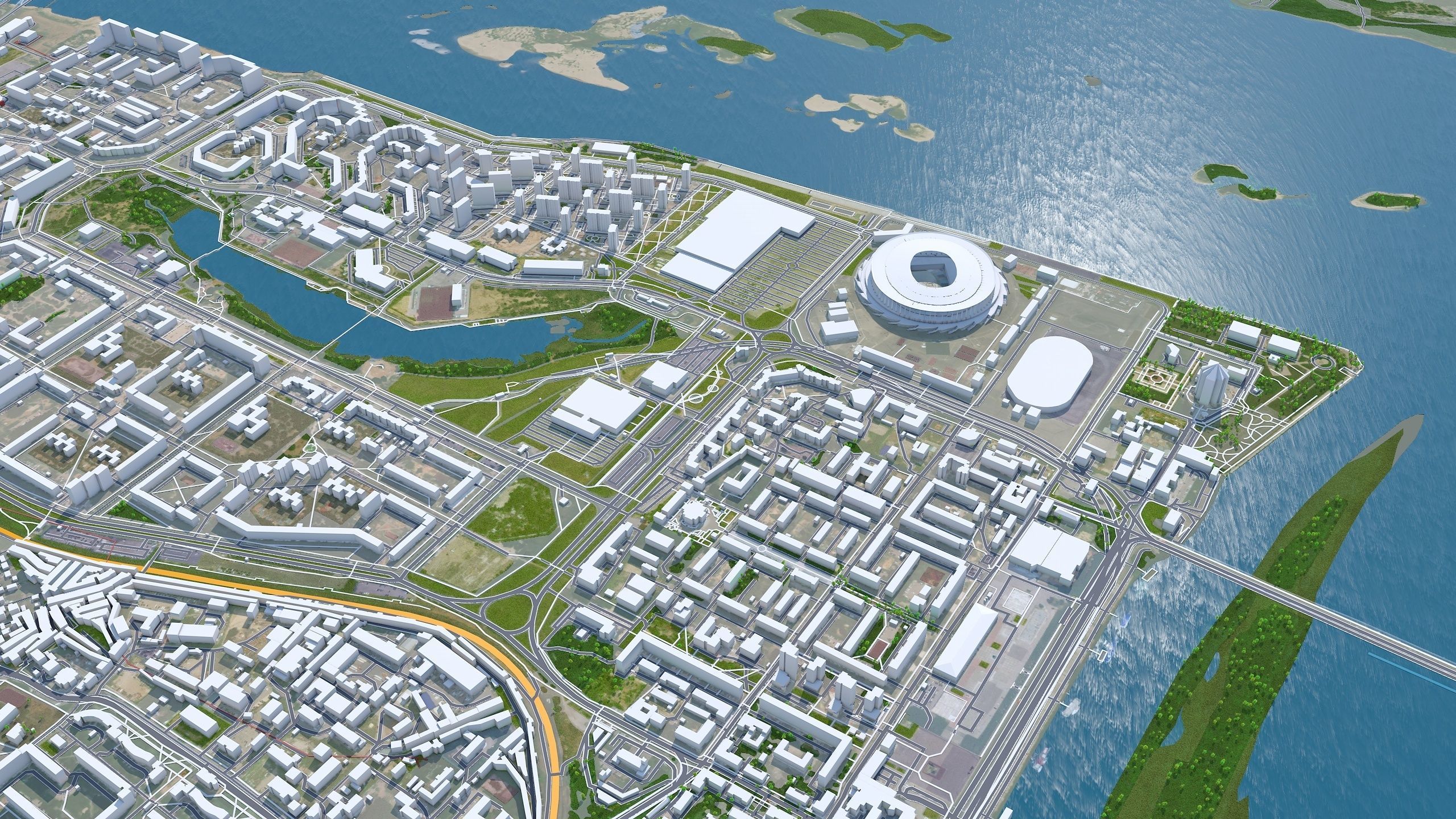 Nizhny City Novgorod Low-poly 3D model_5