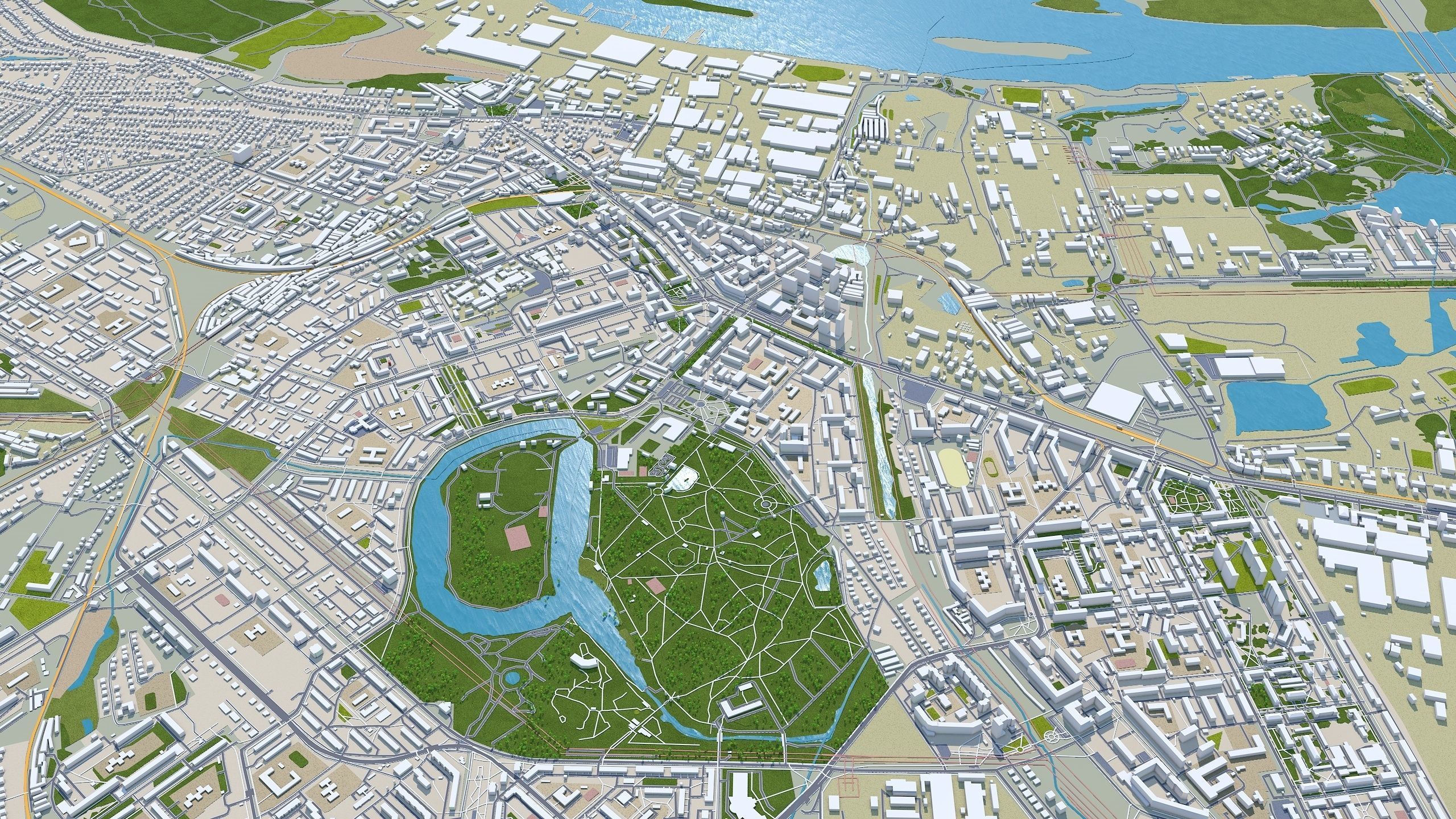 Nizhny City Novgorod Low-poly 3D model_13