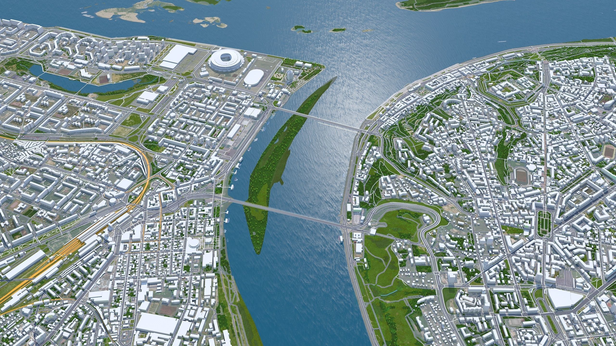 Nizhny City Novgorod Low-poly 3D model_3