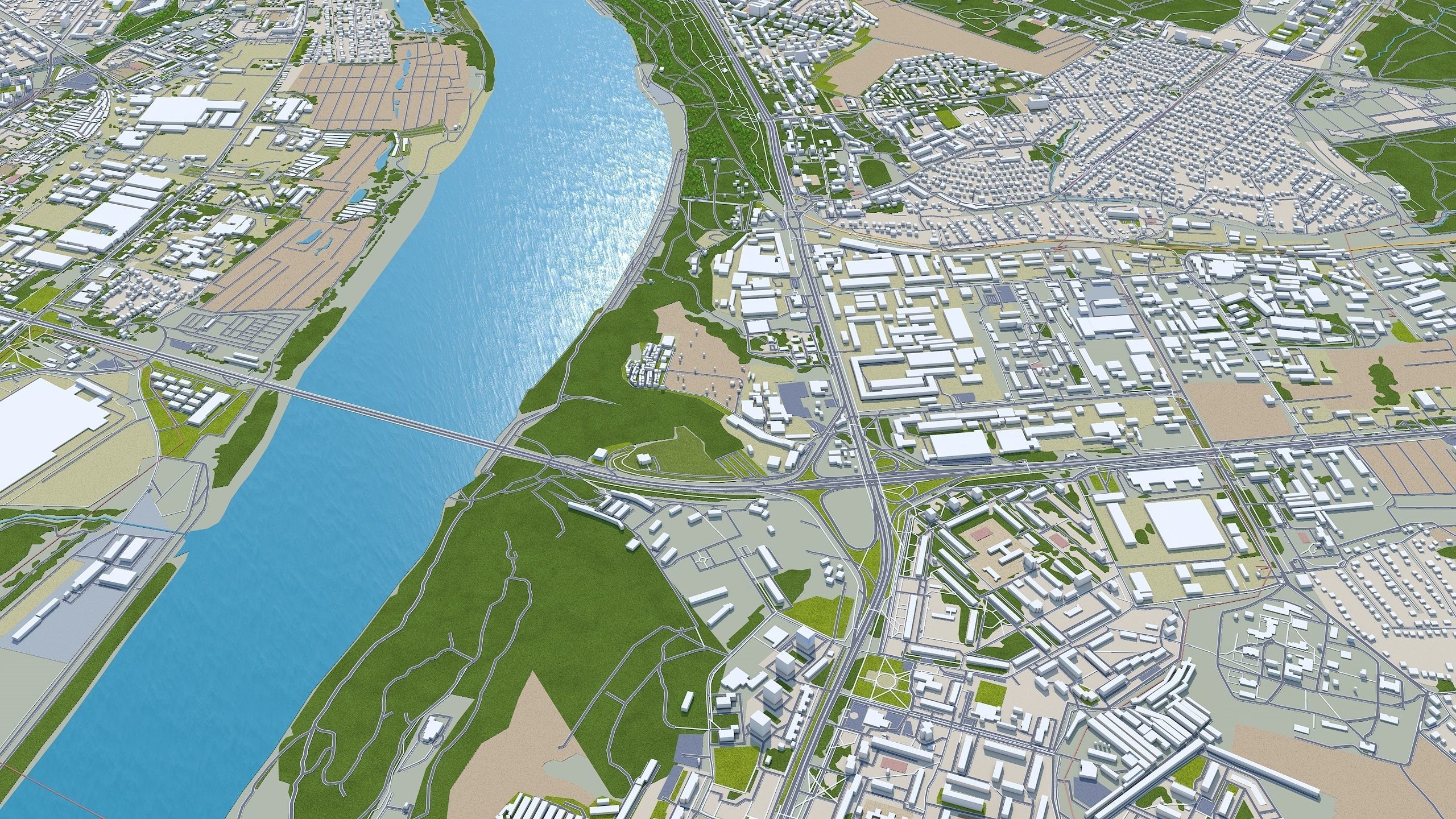 Nizhny City Novgorod Low-poly 3D model_12