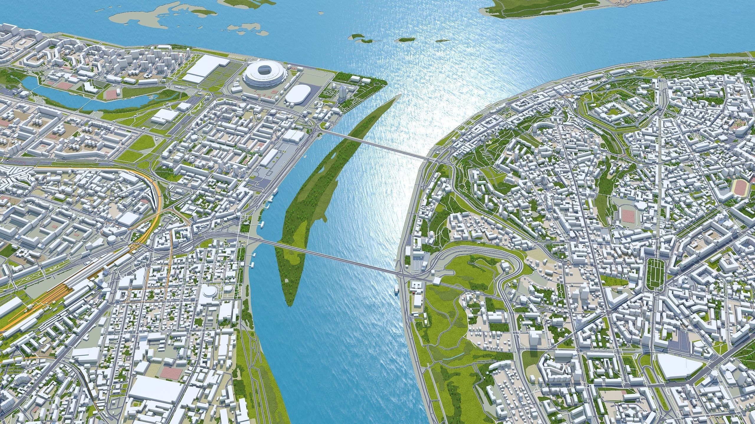 Nizhny City Novgorod Low-poly 3D model_4
