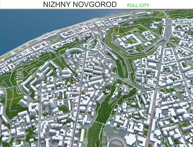 Nizhny City Novgorod Low-poly 3D model