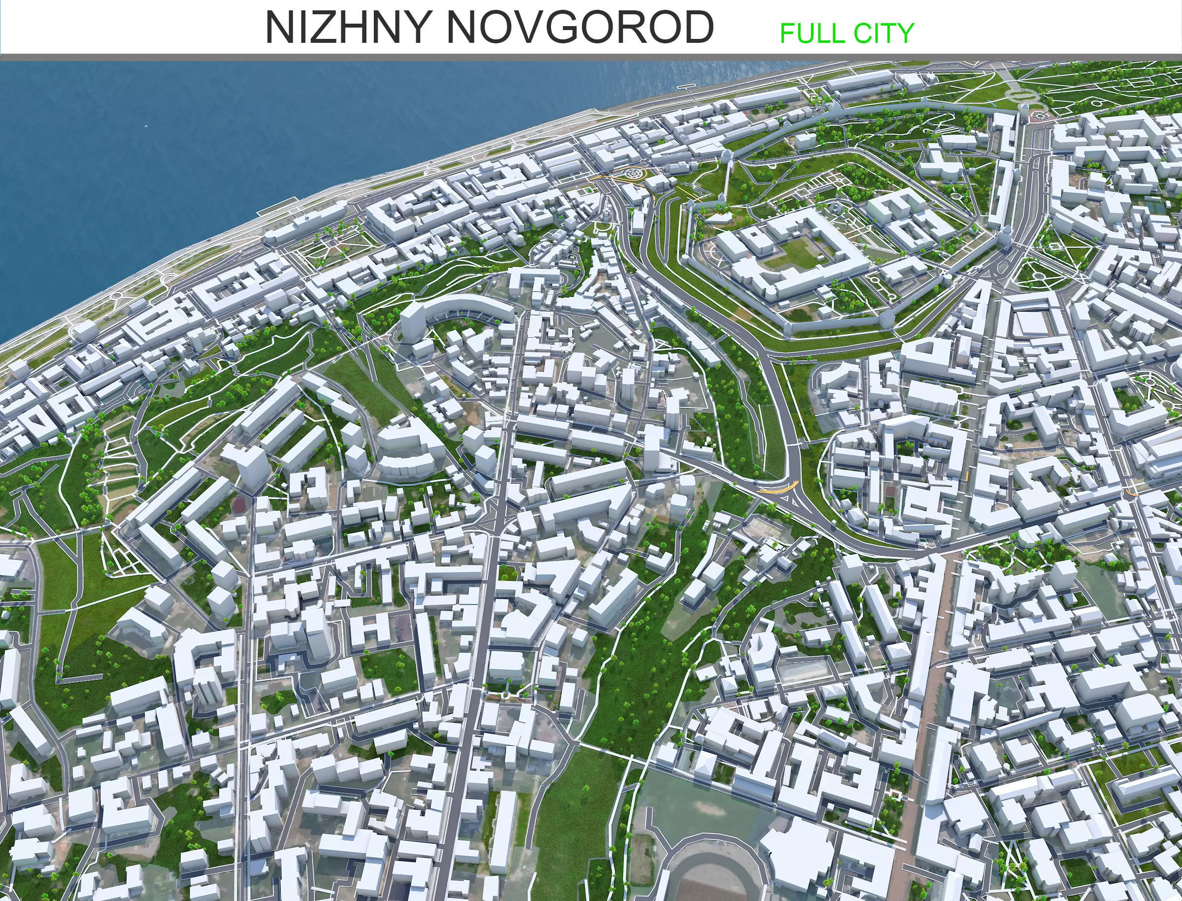 Nizhny City Novgorod Low-poly 3D model_0