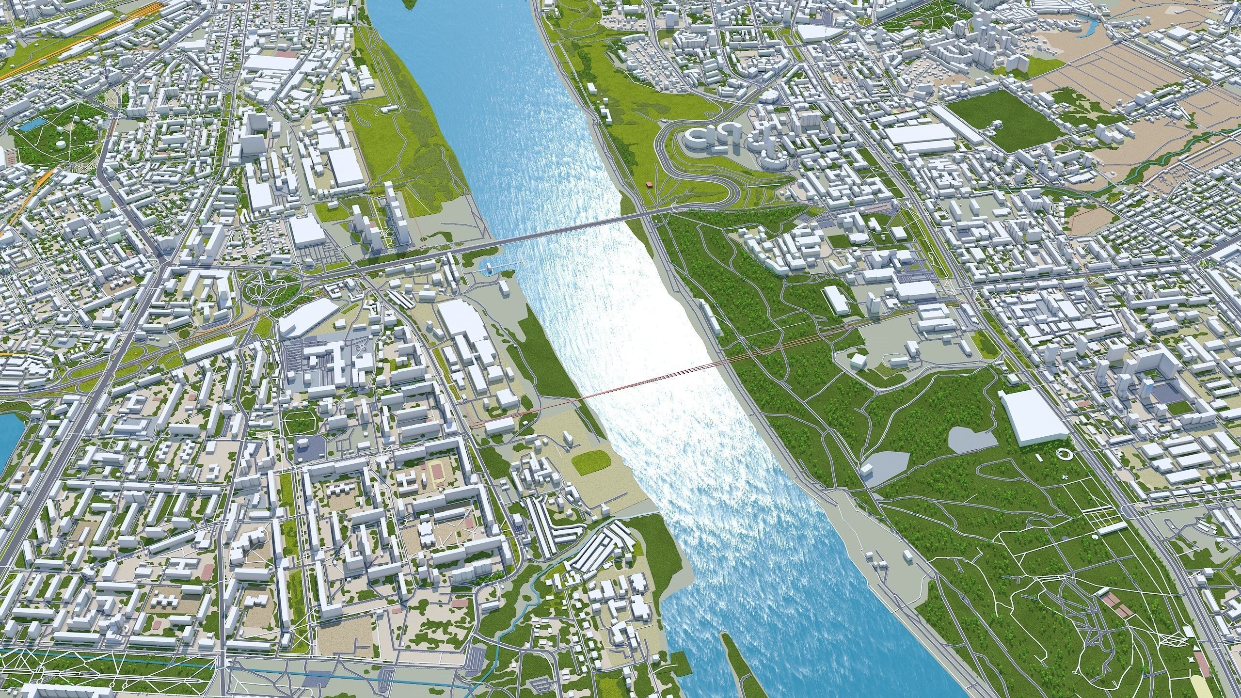Nizhny City Novgorod Low-poly 3D model_6