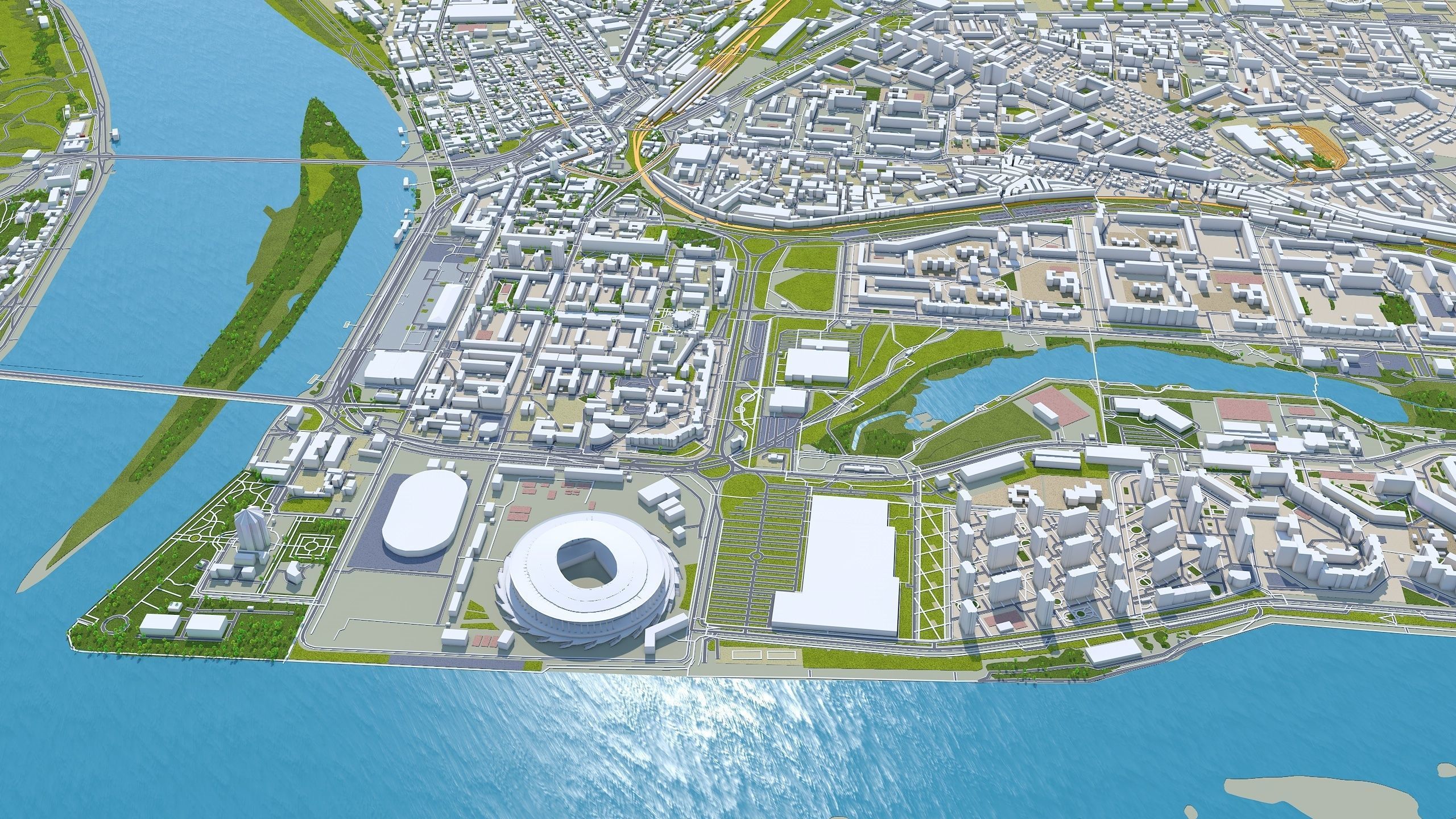 Nizhny City Novgorod Low-poly 3D model_7