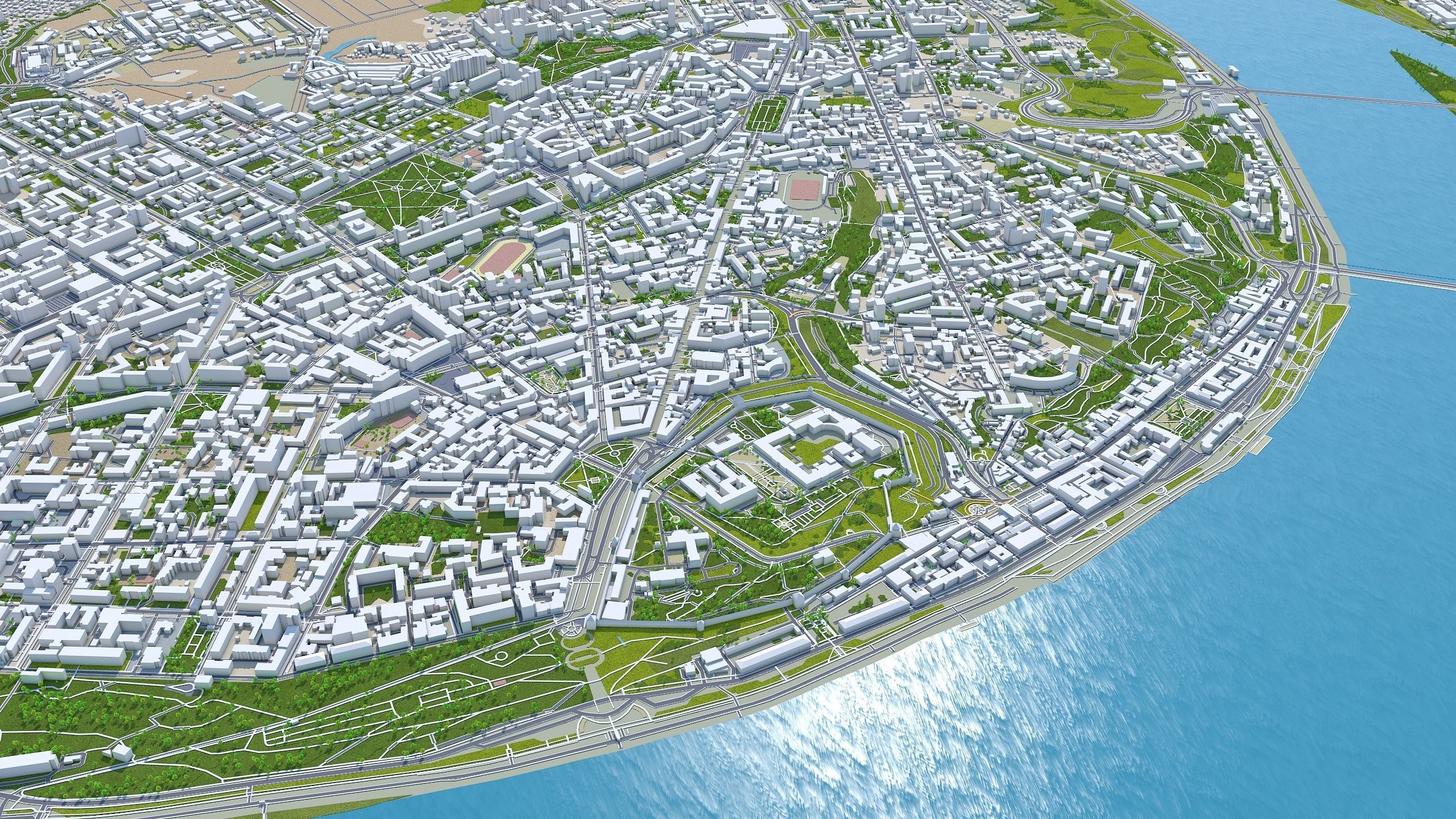 Nizhny City Novgorod Low-poly 3D model_8