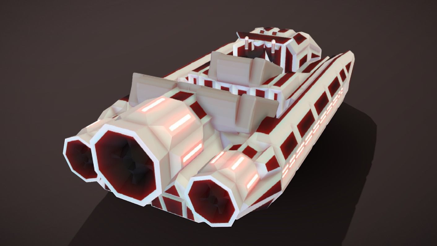 LS-100 Land Speeder Low-poly 3D model_3
