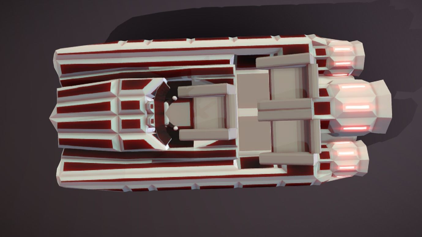 LS-100 Land Speeder Low-poly 3D model_7