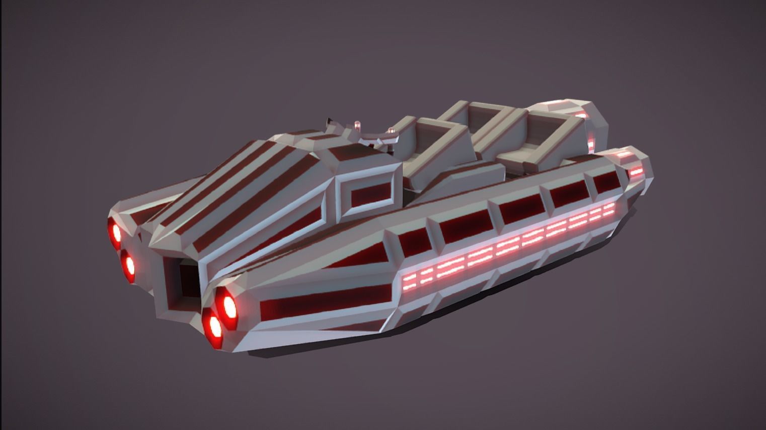 LS-100 Land Speeder Low-poly 3D model_0