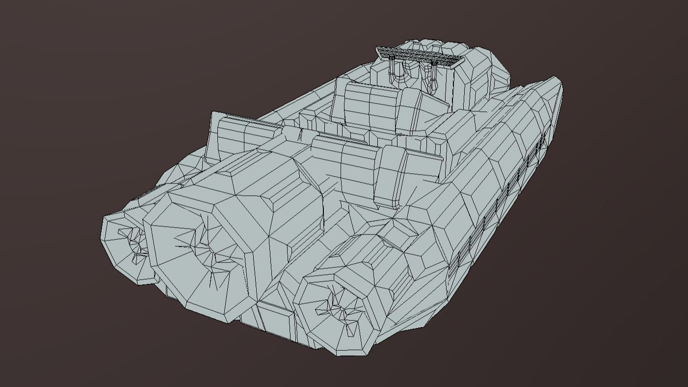 LS-100 Land Speeder Low-poly 3D model_4
