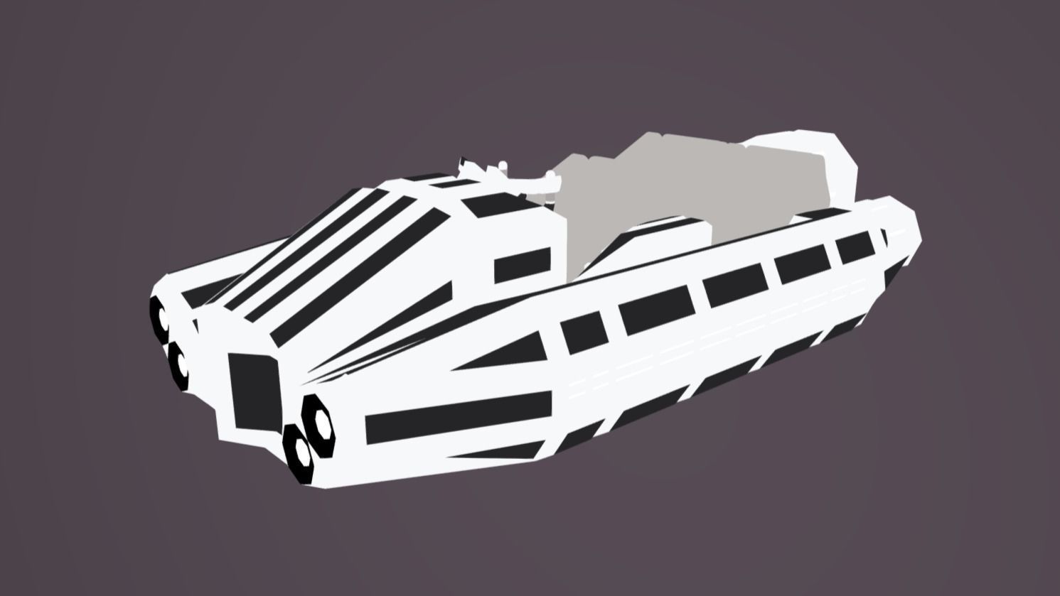 LS-100 Land Speeder Low-poly 3D model_1