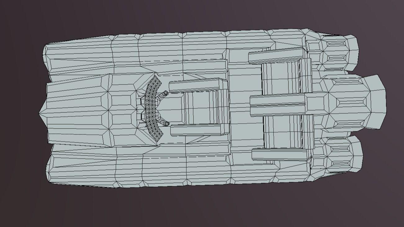 LS-100 Land Speeder Low-poly 3D model_8