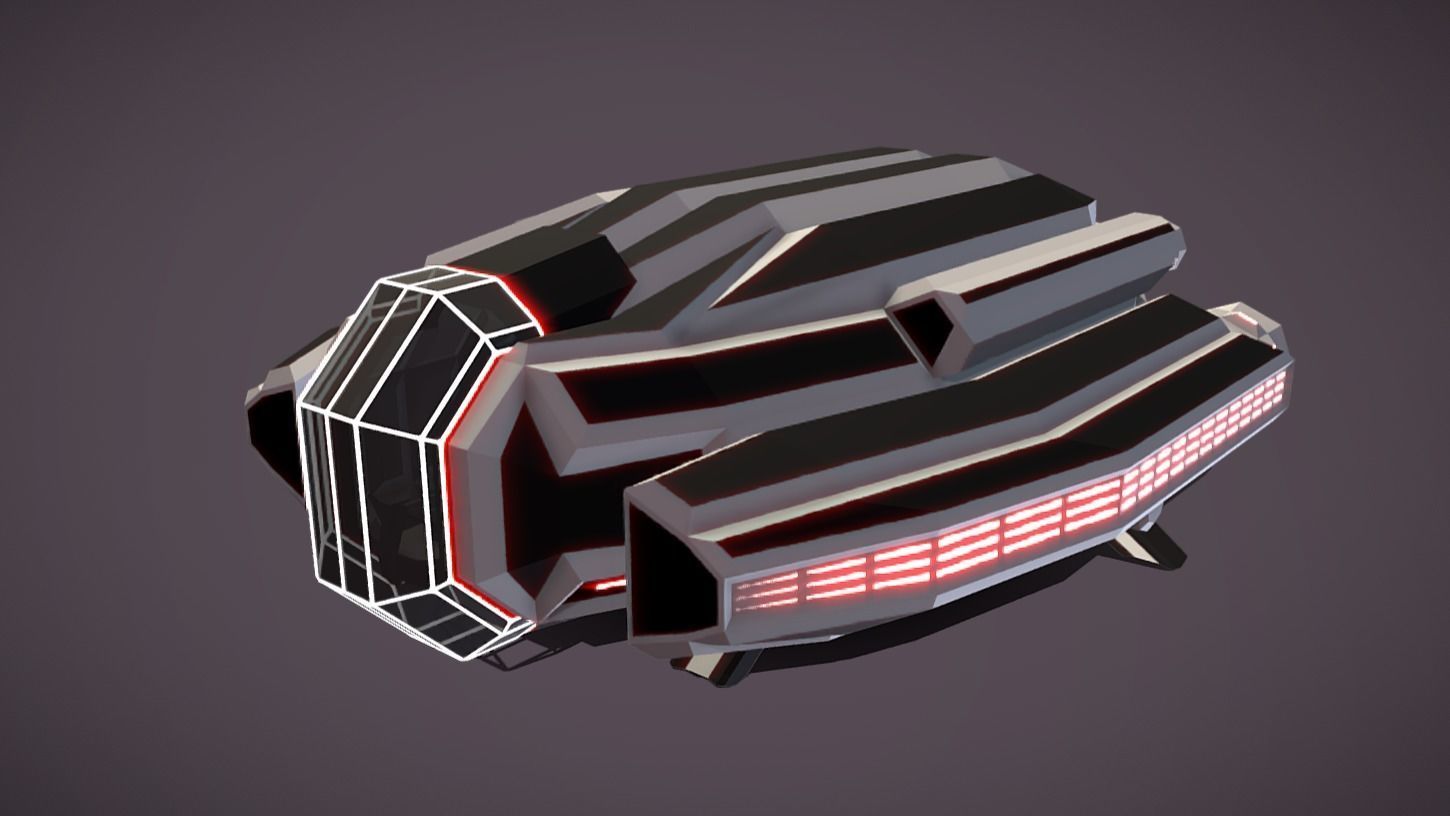 LT-450 Landing Transport Low-poly 3D model_0