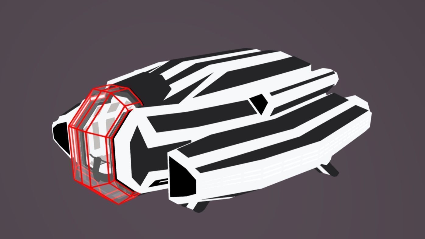 LT-450 Landing Transport Low-poly 3D model_1