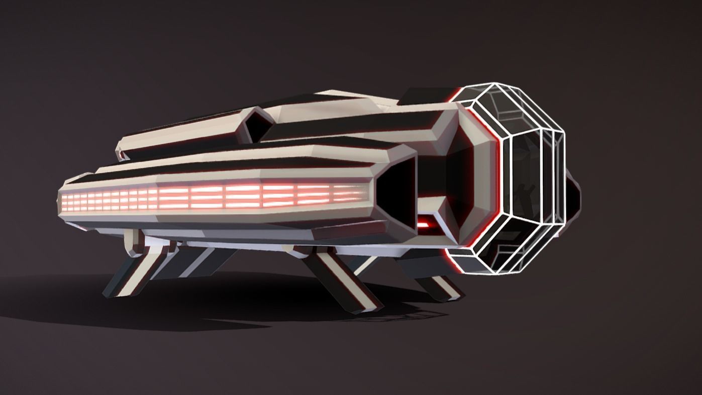 LT-450 Landing Transport Low-poly 3D model_3