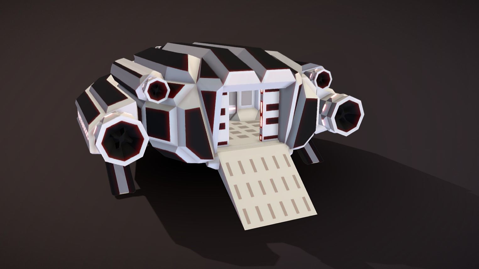 LT-450 Landing Transport Low-poly 3D model_9