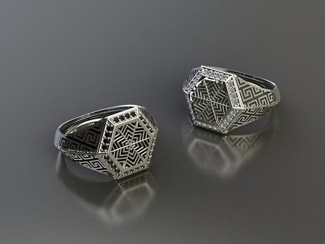 menring two silver rings 3D print model
