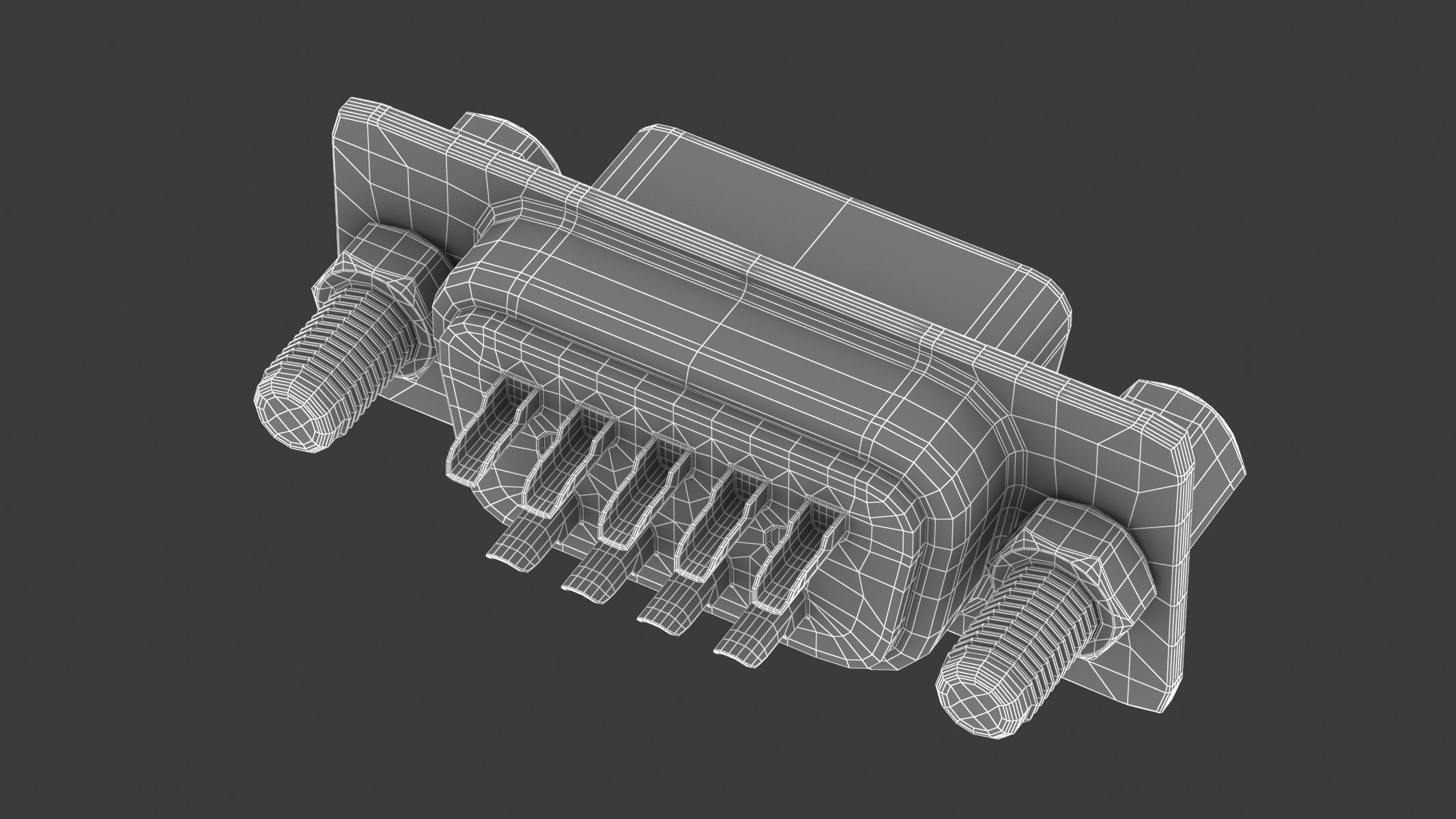  DE-9 Female 3D model_6