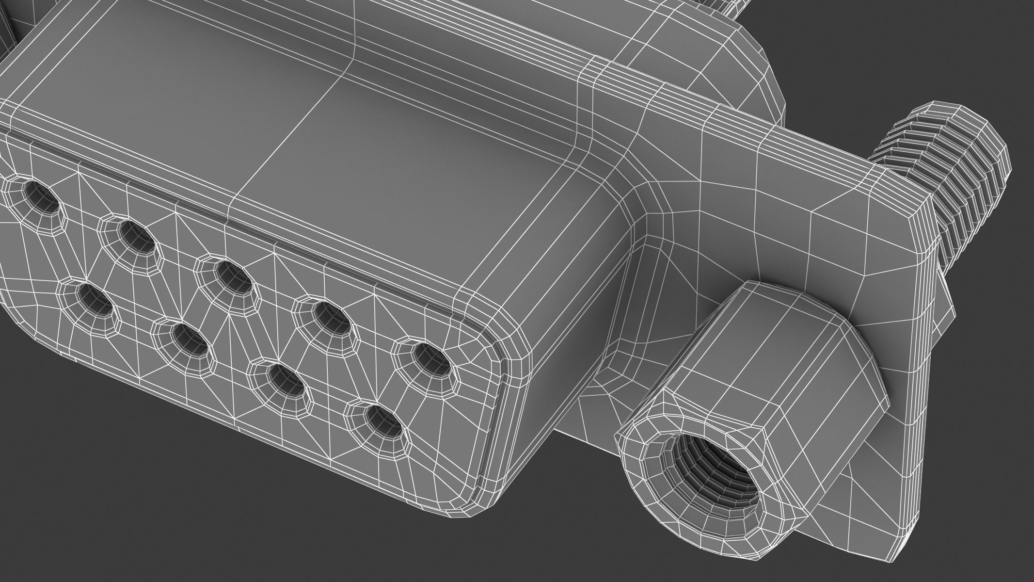  DE-9 Female 3D model_8