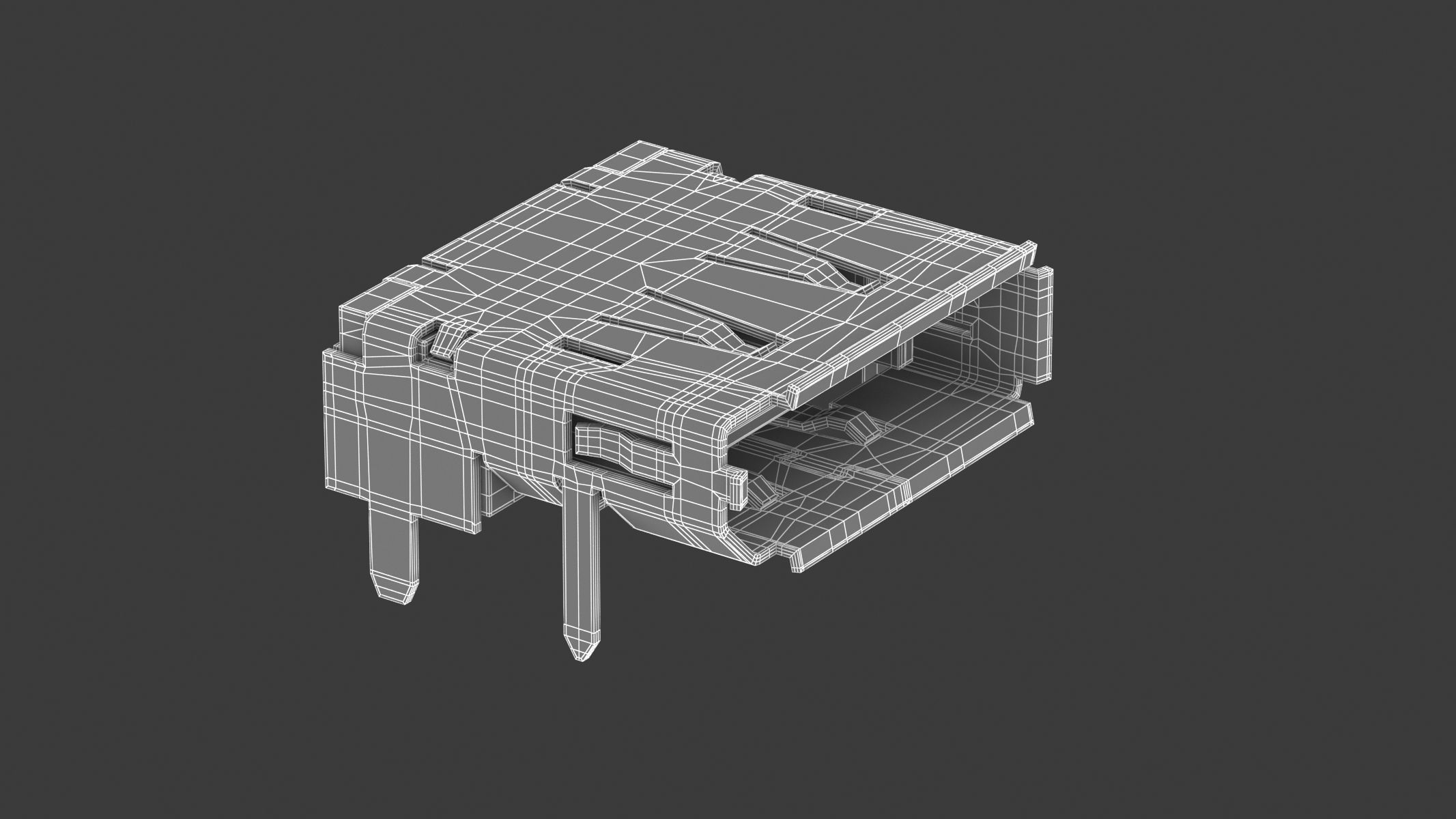 Displayport Female 3D model_5