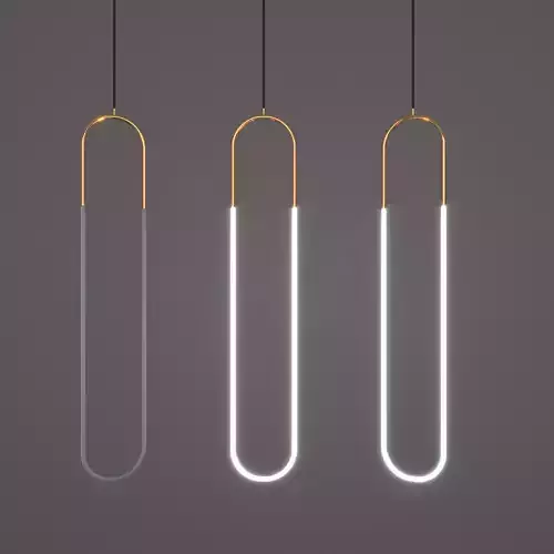 Chandelier three pendant lights 3D model