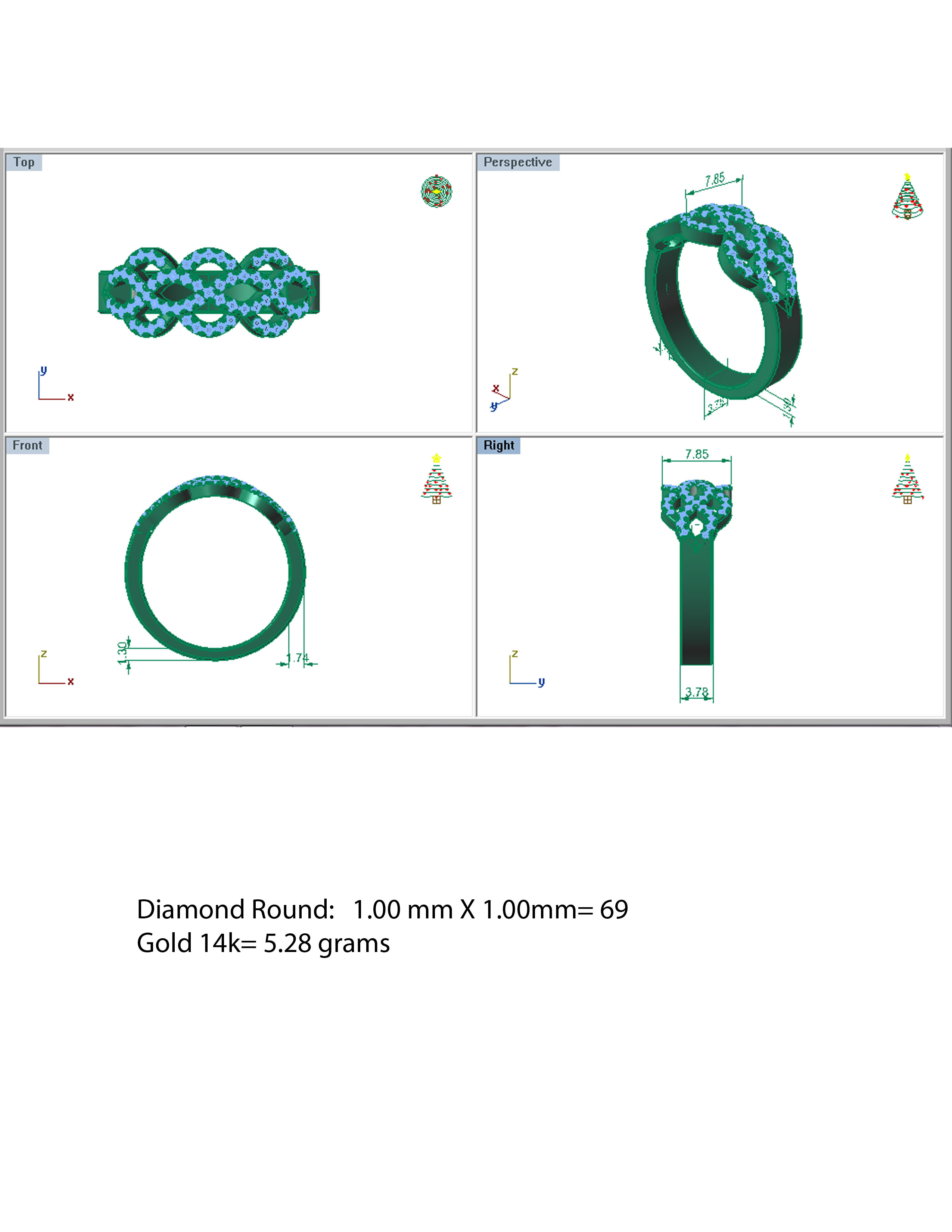 C3D Diamond Ring 004 3D print model_4