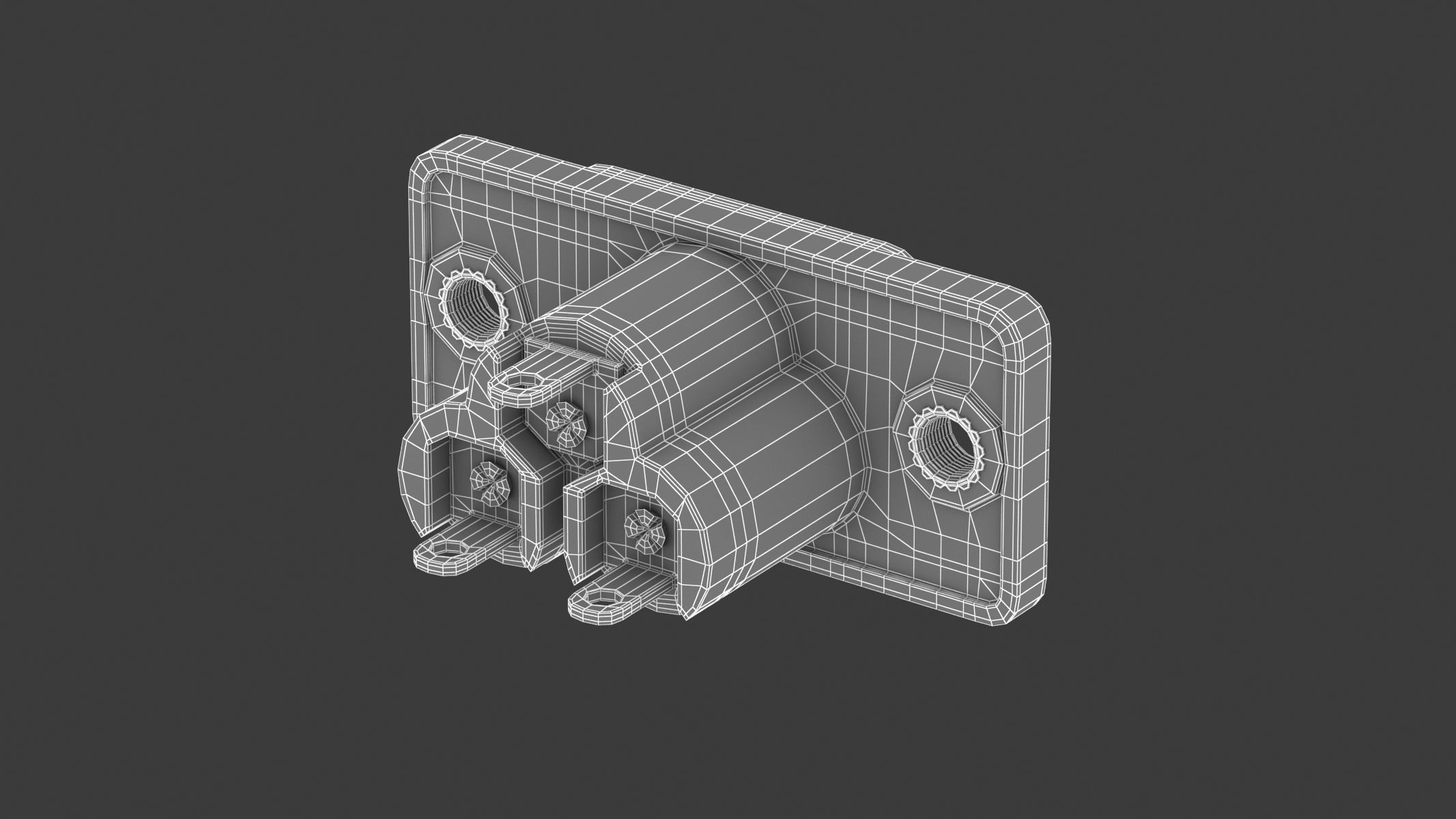 IEC 320 C6 Female 3D model_6