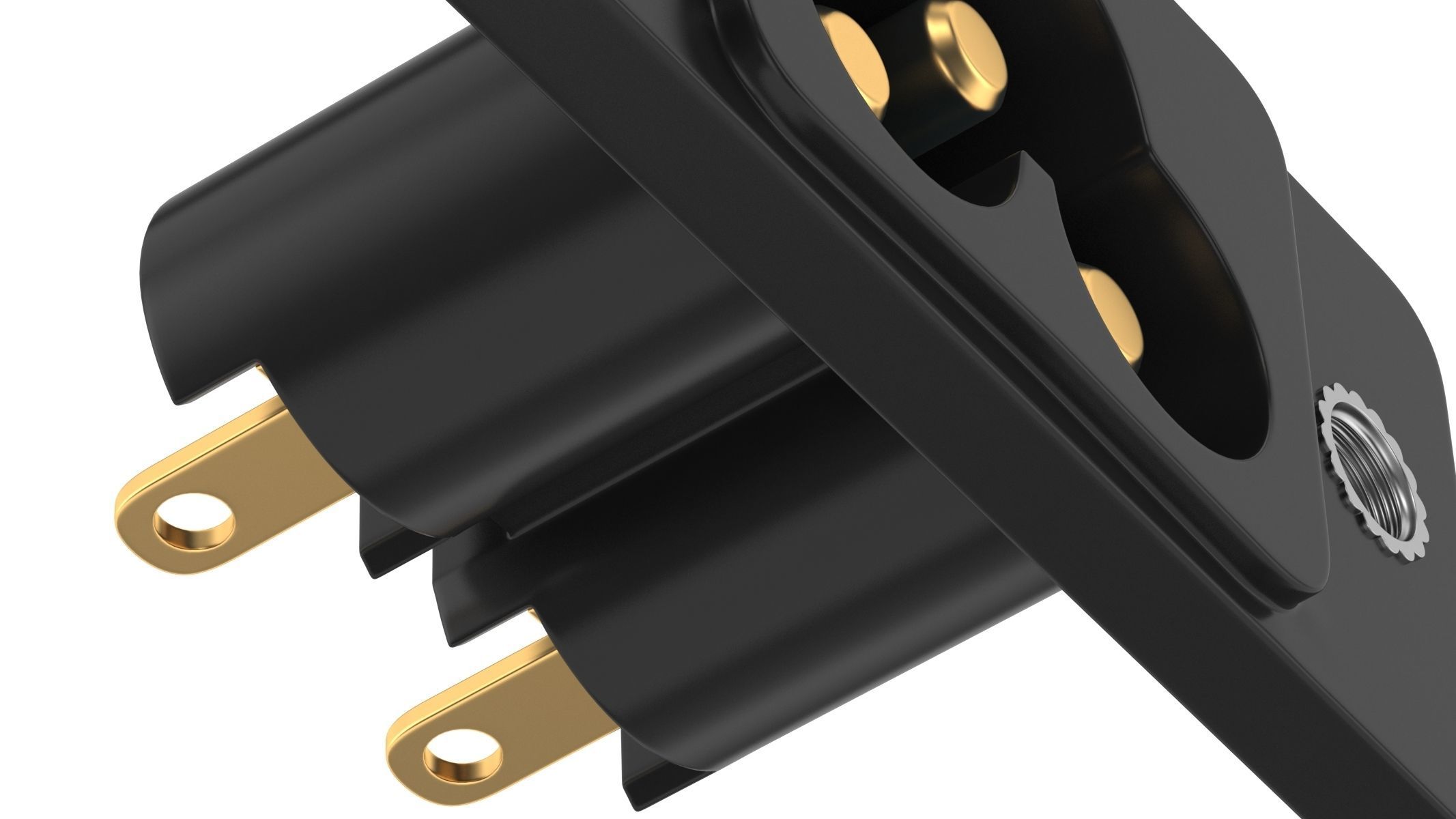 IEC 320 C6 Female 3D model_4