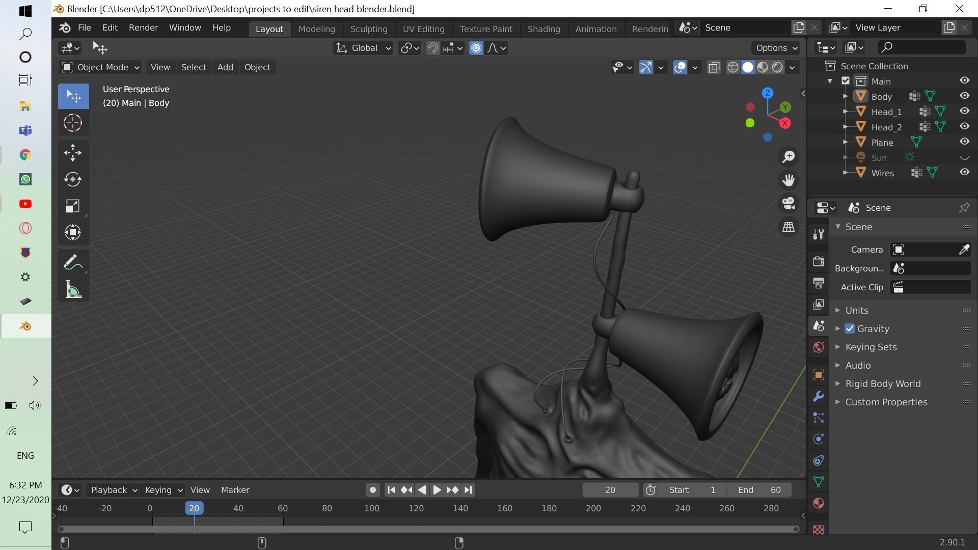 siren head 3D model_15