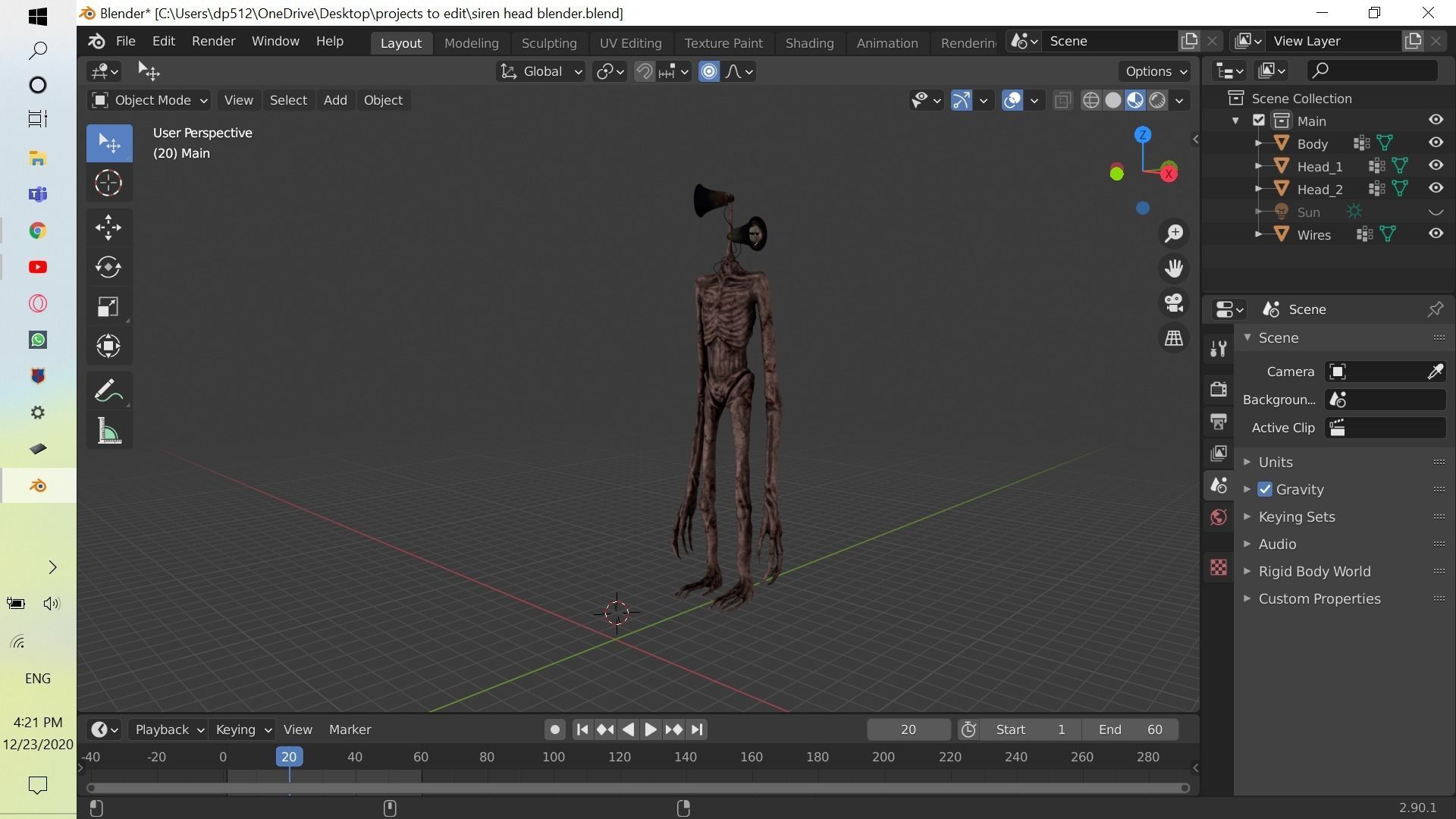 siren head 3D model_6