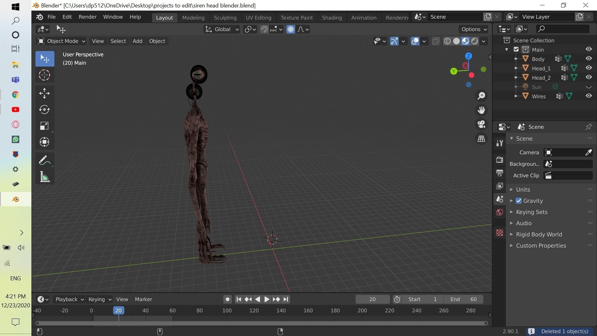 siren head 3D model_3