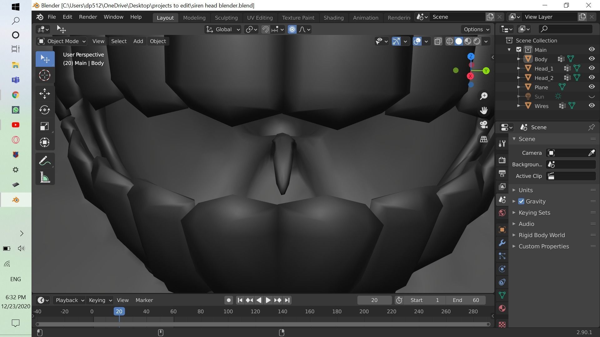 siren head 3D model_12