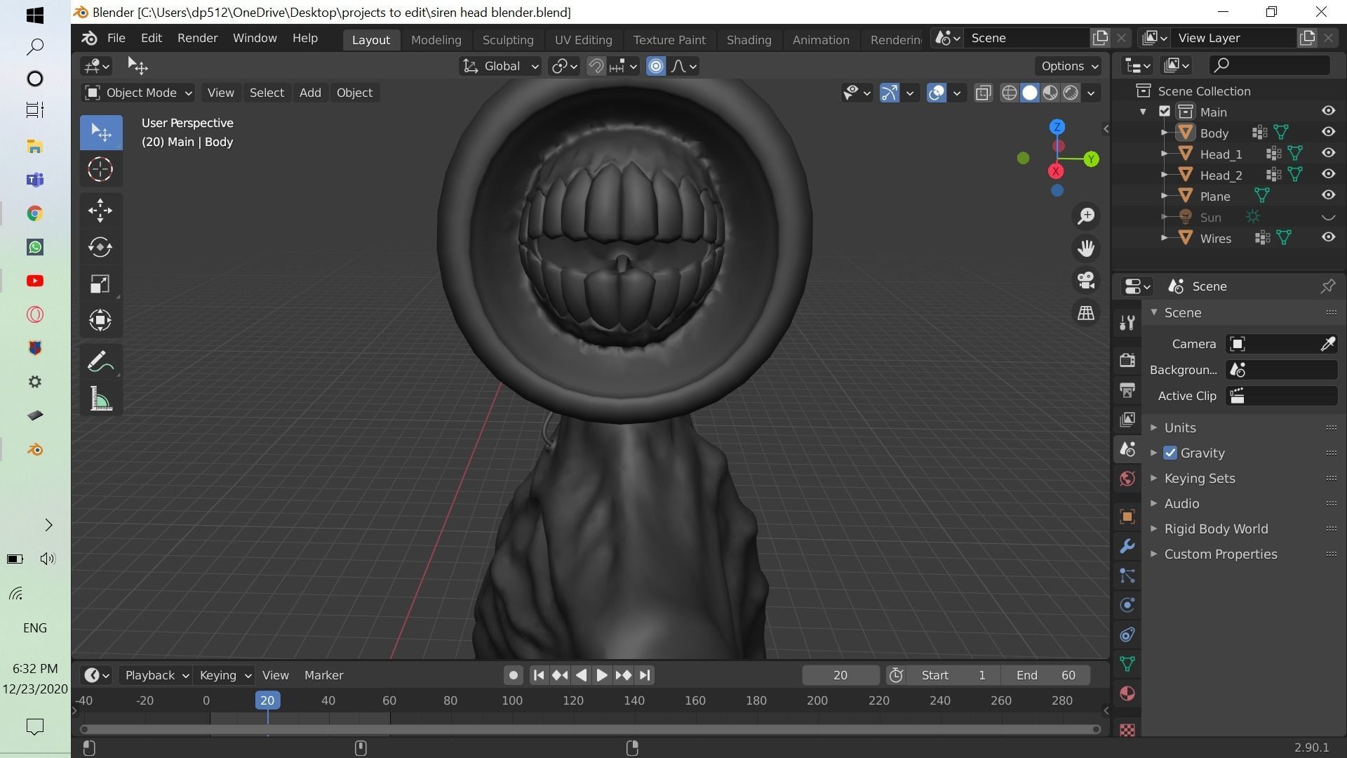 siren head 3D model_11