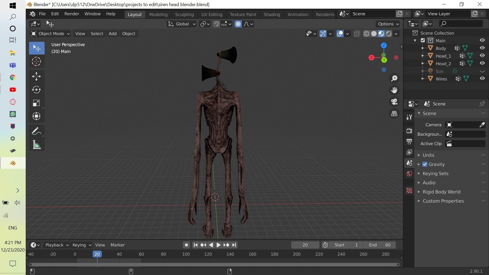 siren head 3D model | CGTrader