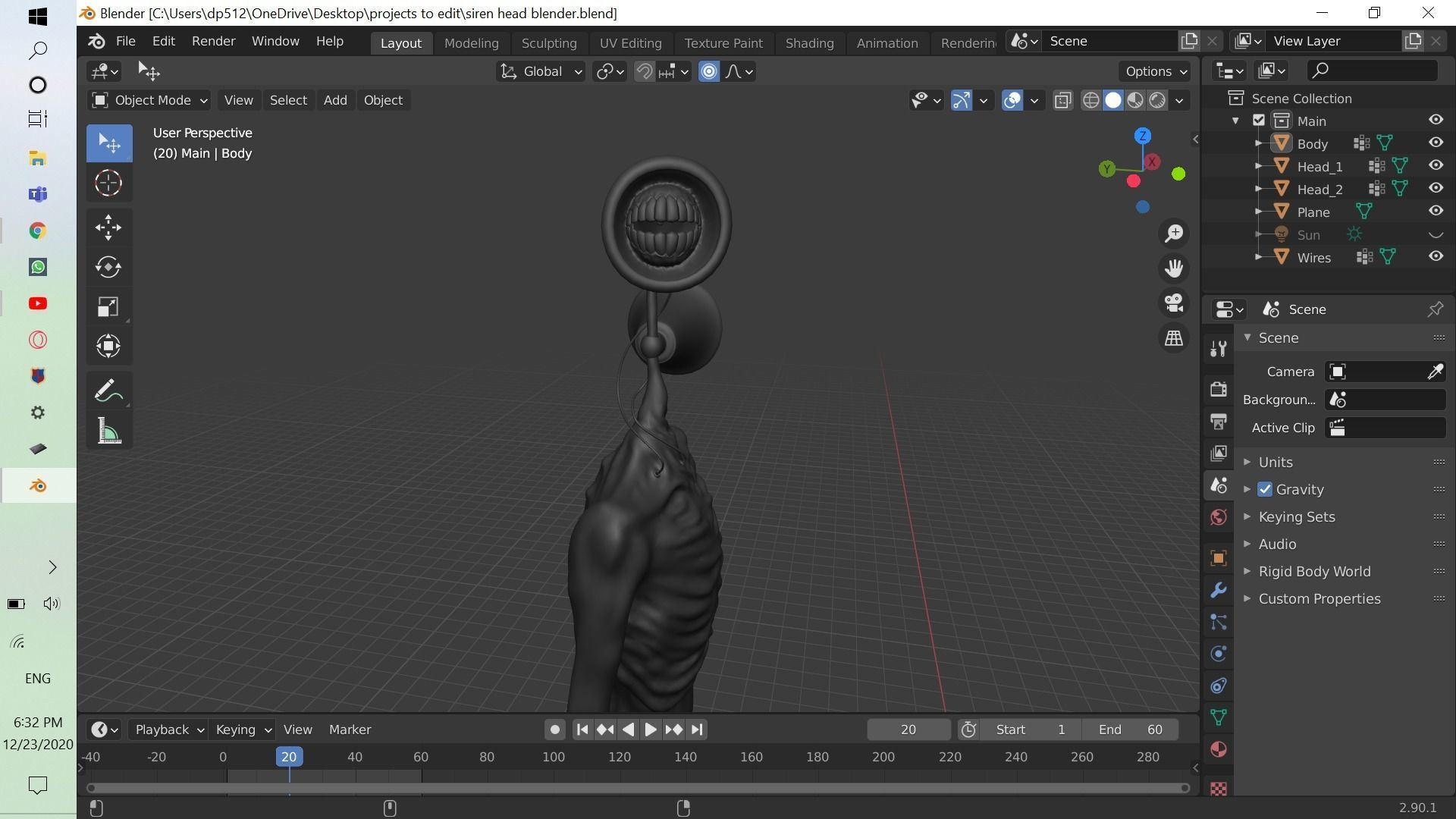siren head 3D model_14