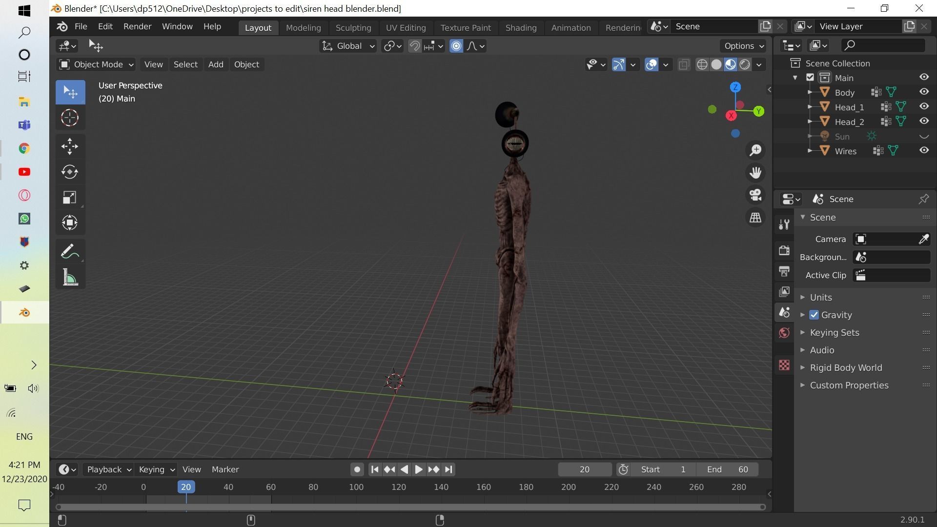 siren head 3D model_5