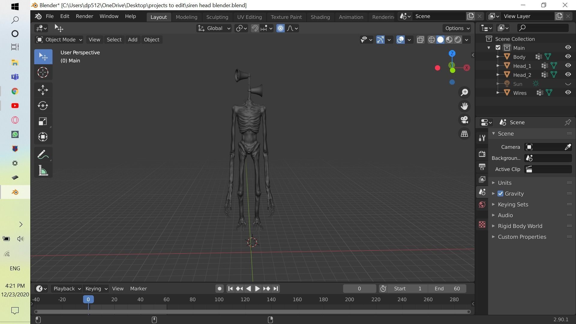 siren head 3D model_8