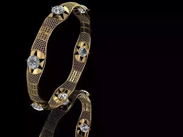 Kangan gold and diamond bangle