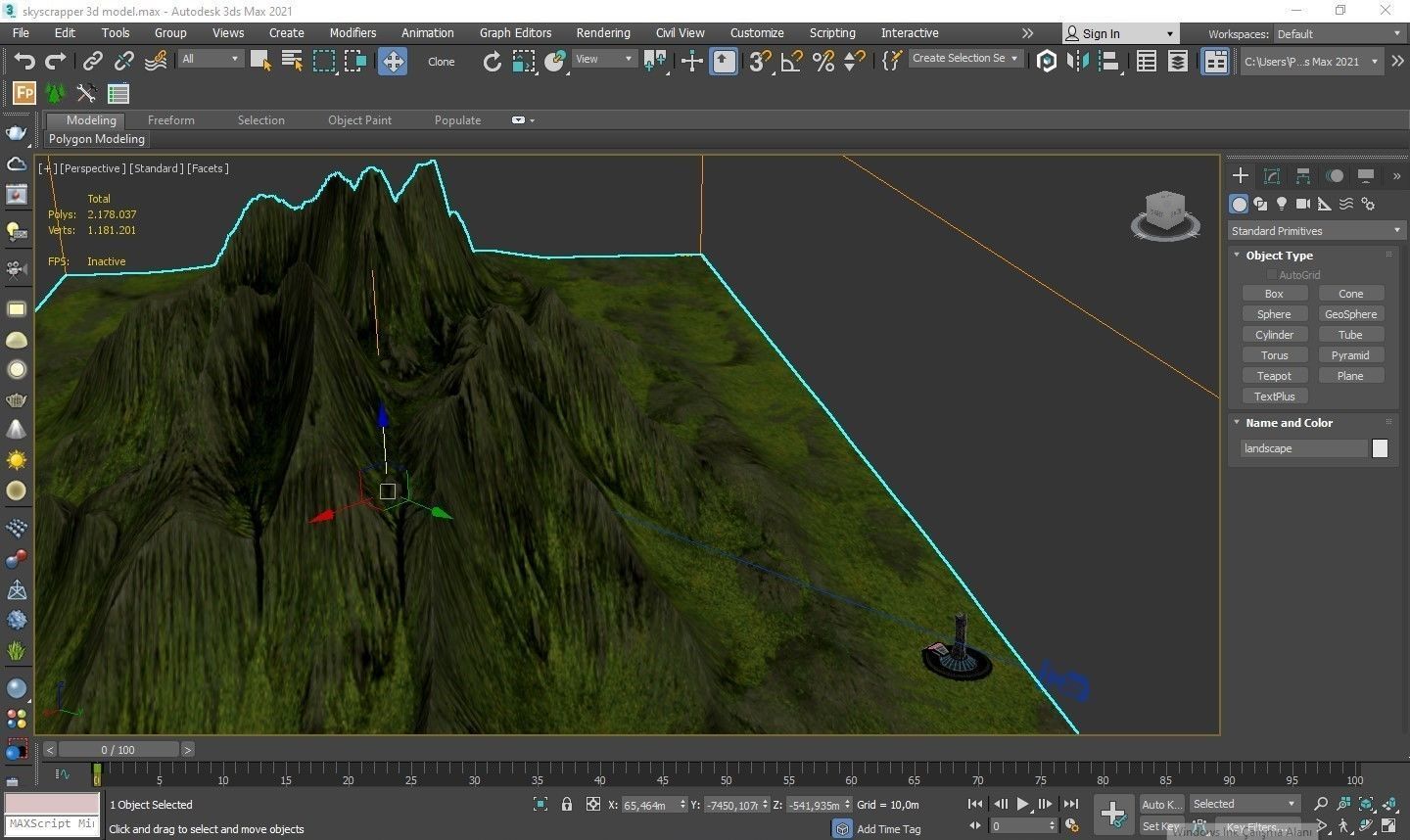 Skyscraper 3D model with Landscape Game Ready UE4 3D model_8