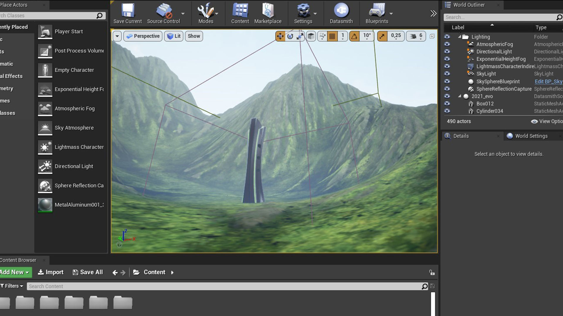 Skyscraper 3D model with Landscape Game Ready UE4 3D model_2