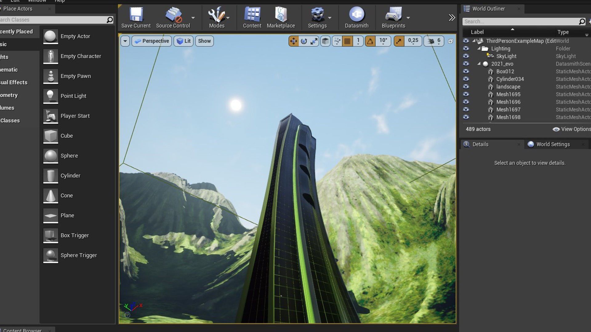 Skyscraper 3D model with Landscape Game Ready UE4 3D model_6