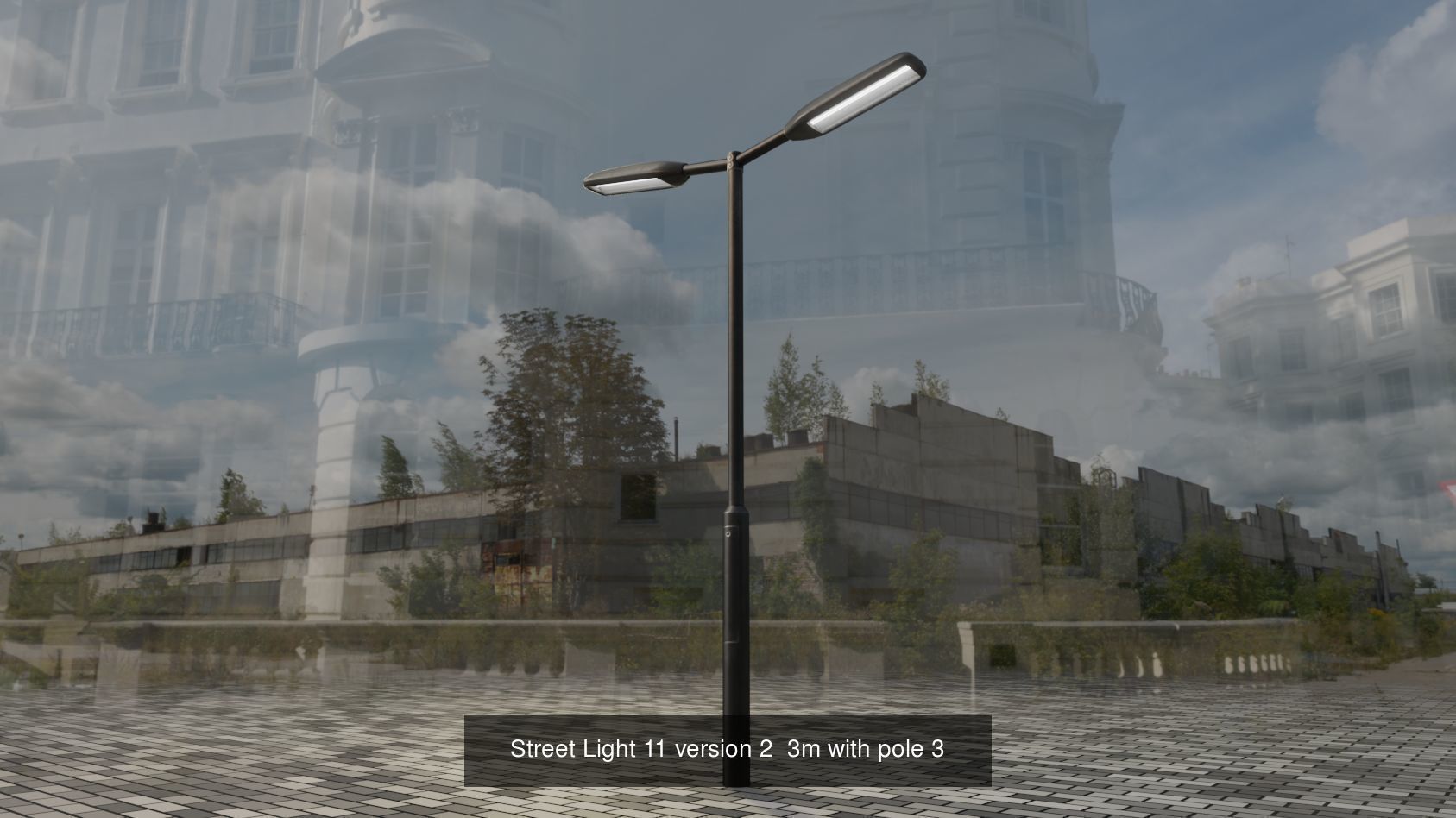 Street Light 11 with pole 3 3D Model Collection_4