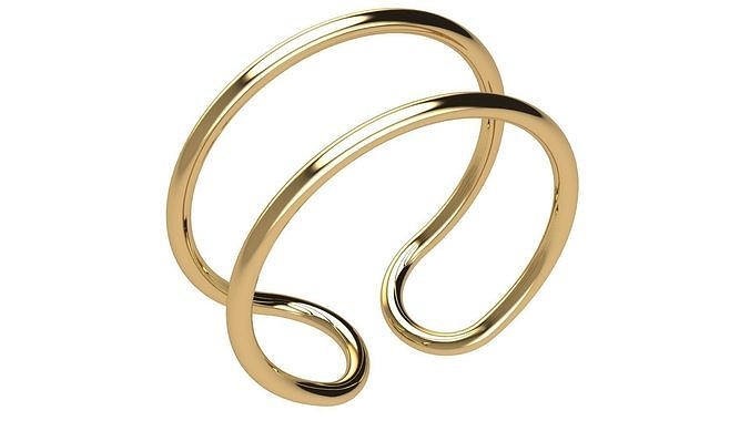 Minimal Double Wire Ring 3D print model
